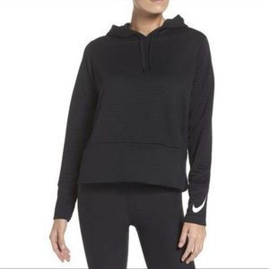 Size S Black Nike Women's Dri-Fit Veneer Quilted Pullover Training Hoodie